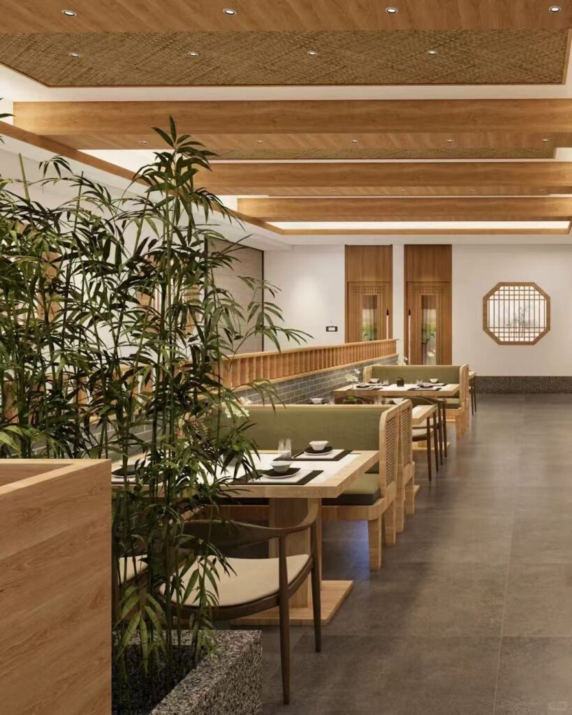 fast food restaurant booth and table set