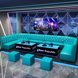 Bespoke Bar Night Club Furniture Sectional Leather Sofa Set