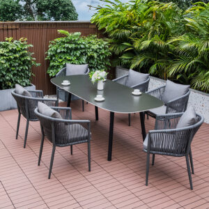 Outdoor Patio Garden Waterproof Black Restaurant Dining Rattan Chair