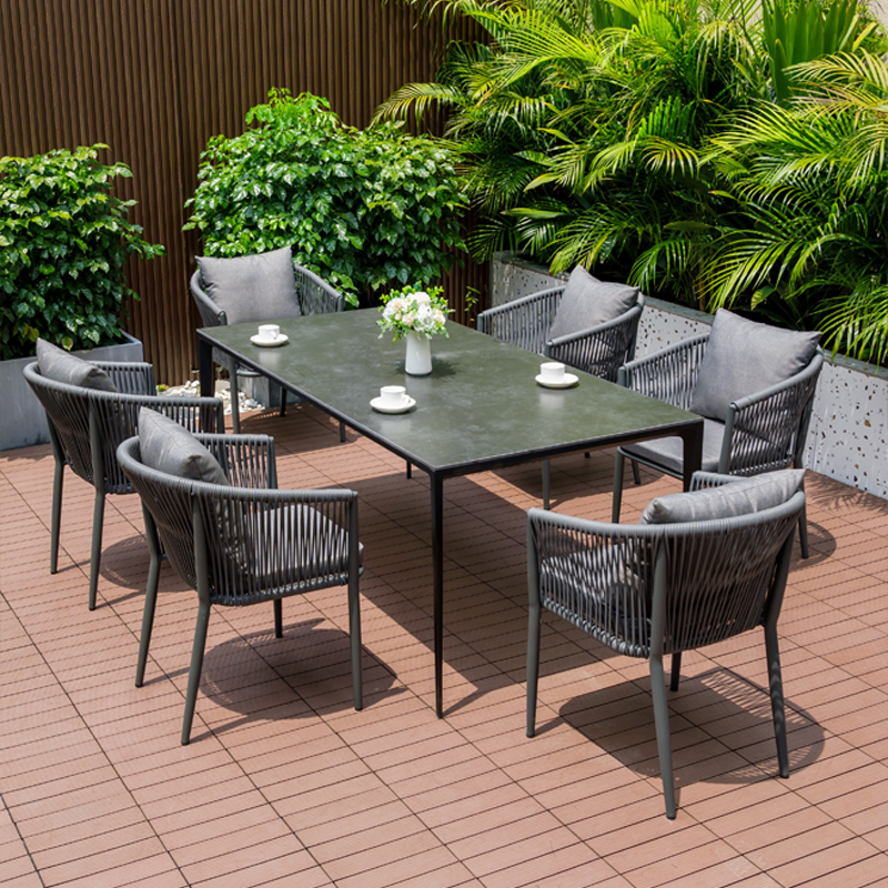 Outdoor Patio Garden Waterproof Black Restaurant Dining Rattan Chair - 图片 5