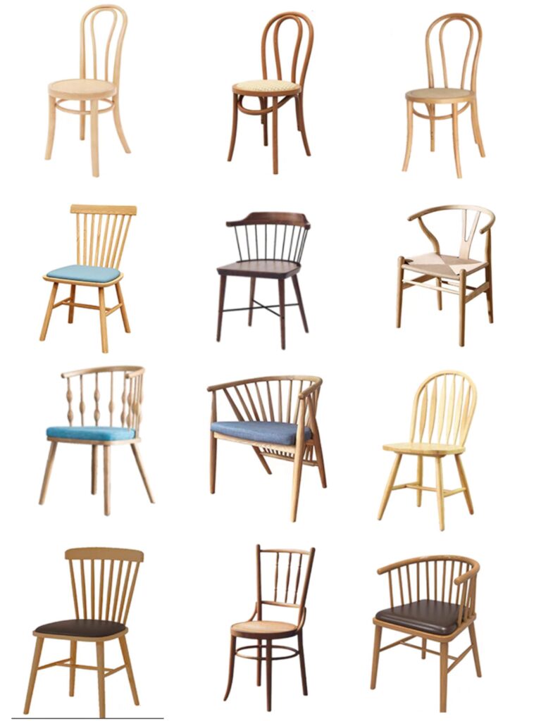 solid wood restaurant table and chair set